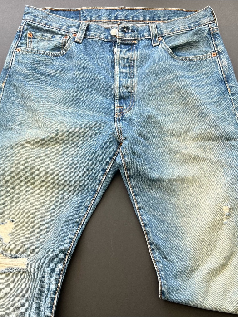 Levi's 501 Faded Blue Slim Straight Jeans